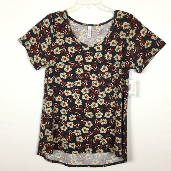 LuLaRoe Tops - LuLaRoe Classic T blue & orange floral